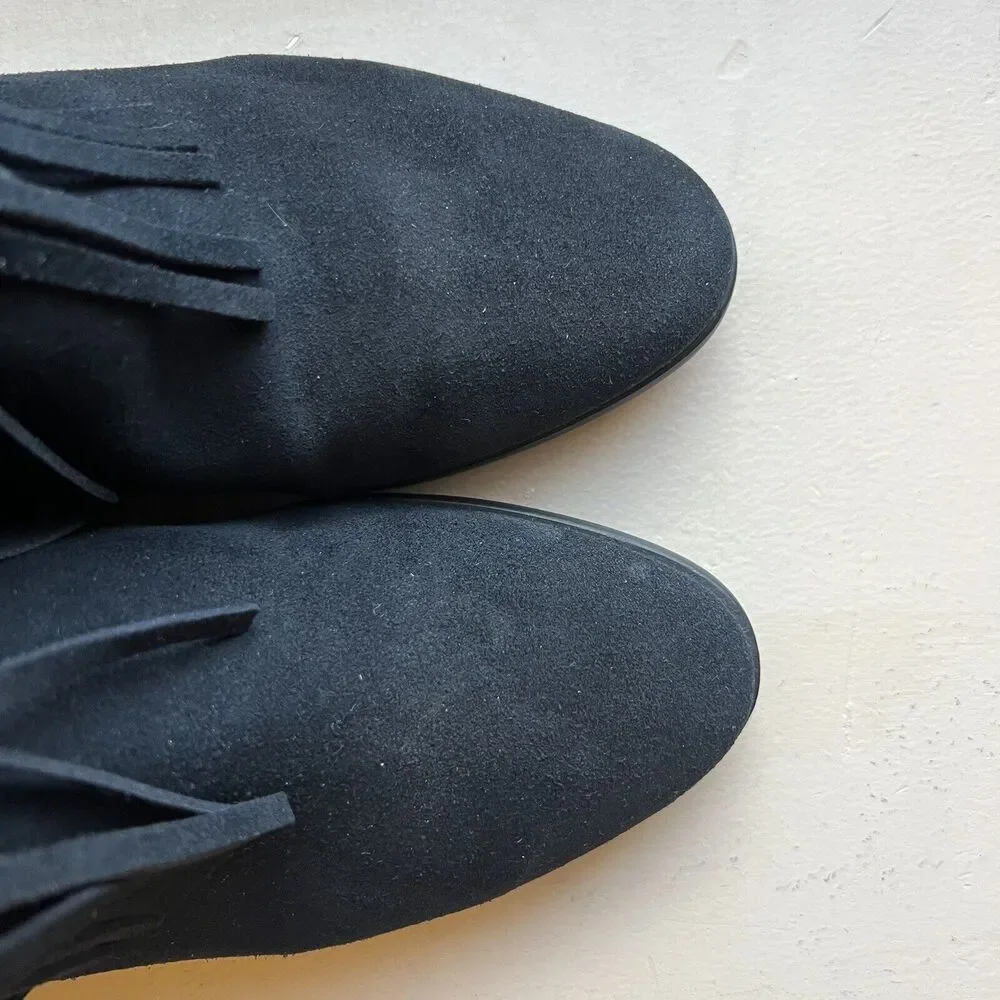 Michael Kors Silver Studded Black Suede Boots Fringe Western Cowgirl Women 8.5 - Picture 8 of 16